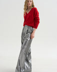 V-Neck Sweater, Red