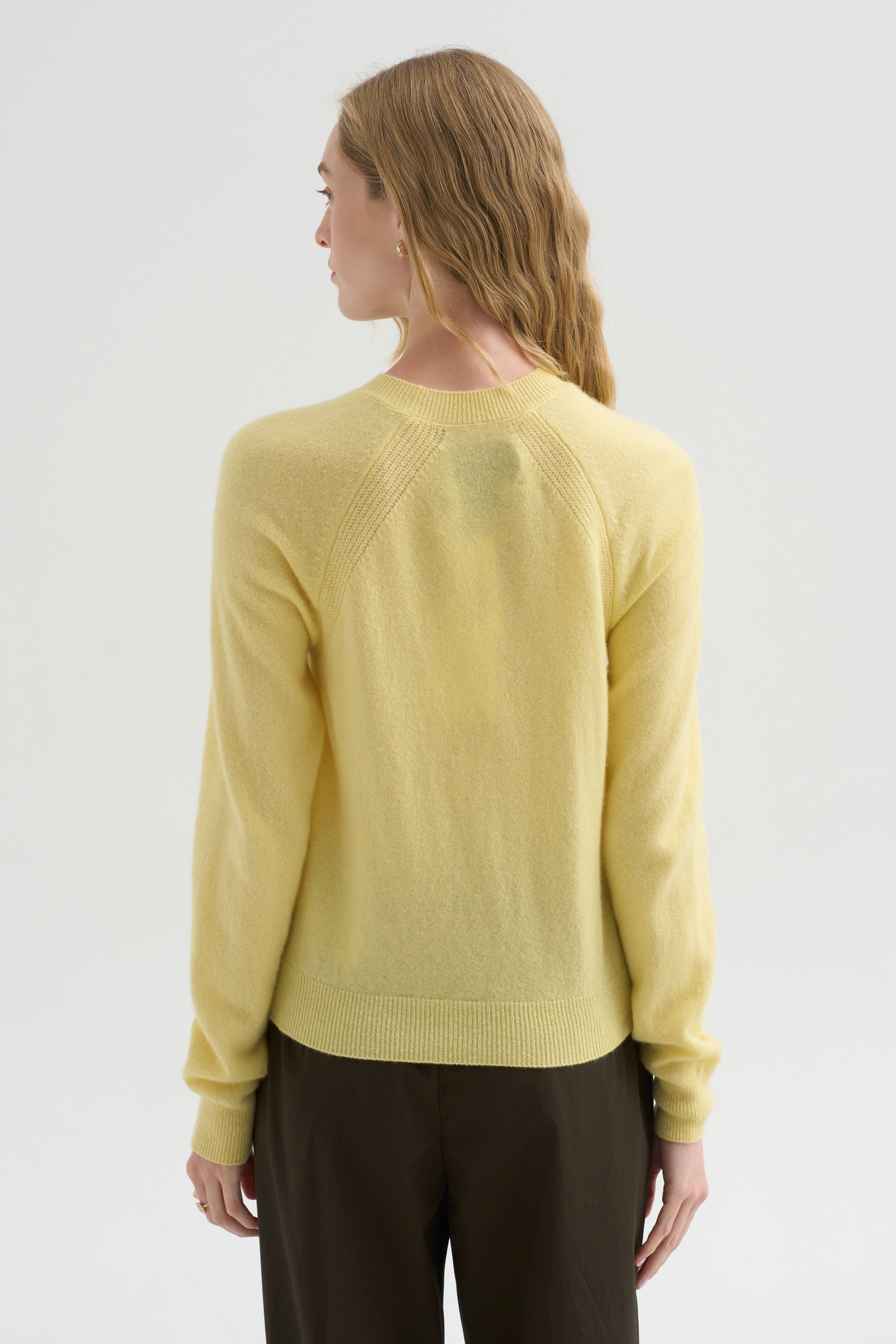 Round Neck Sweater, Light Yellow