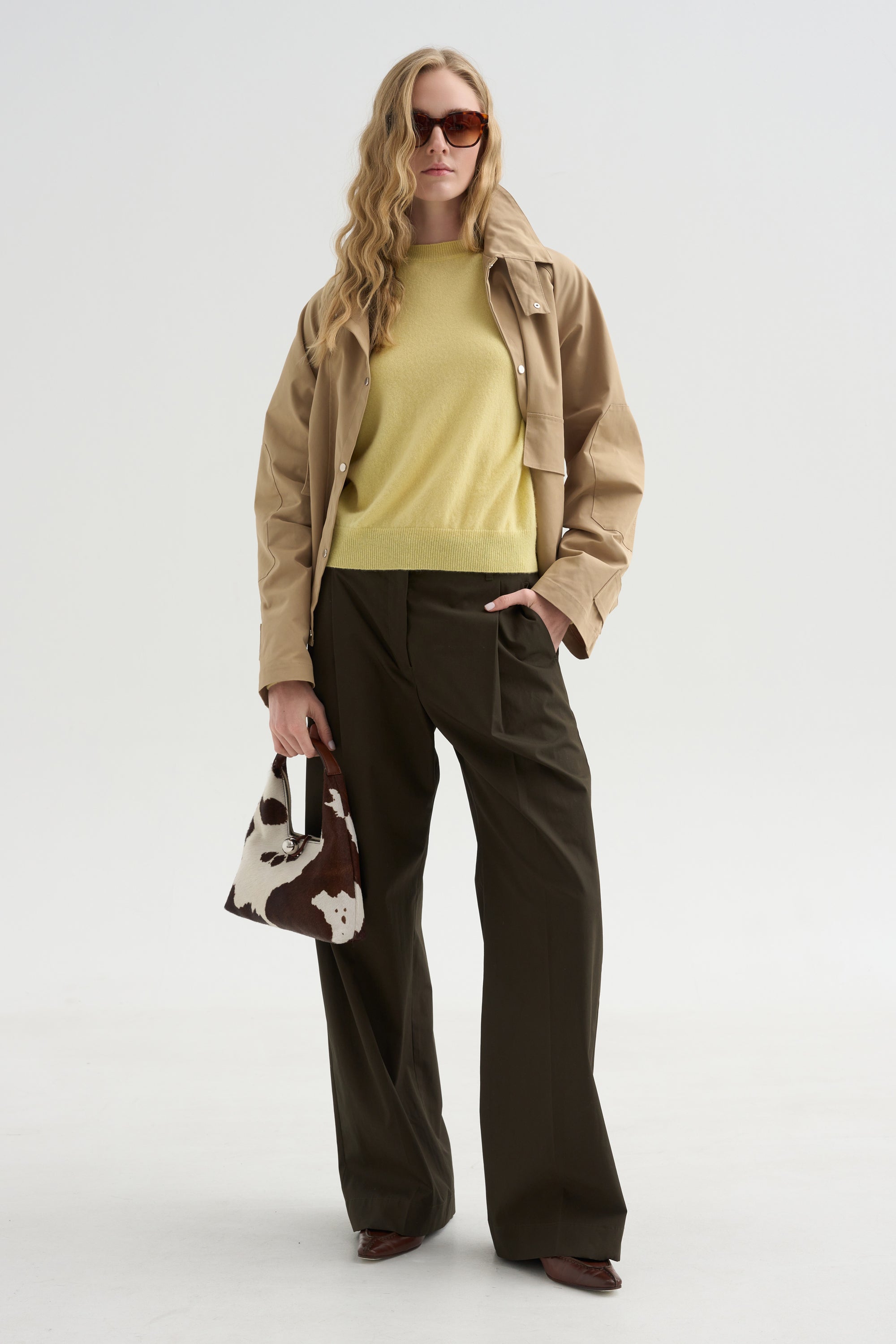 Round Neck Sweater, Light Yellow