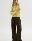 Round Neck Sweater, Light Yellow