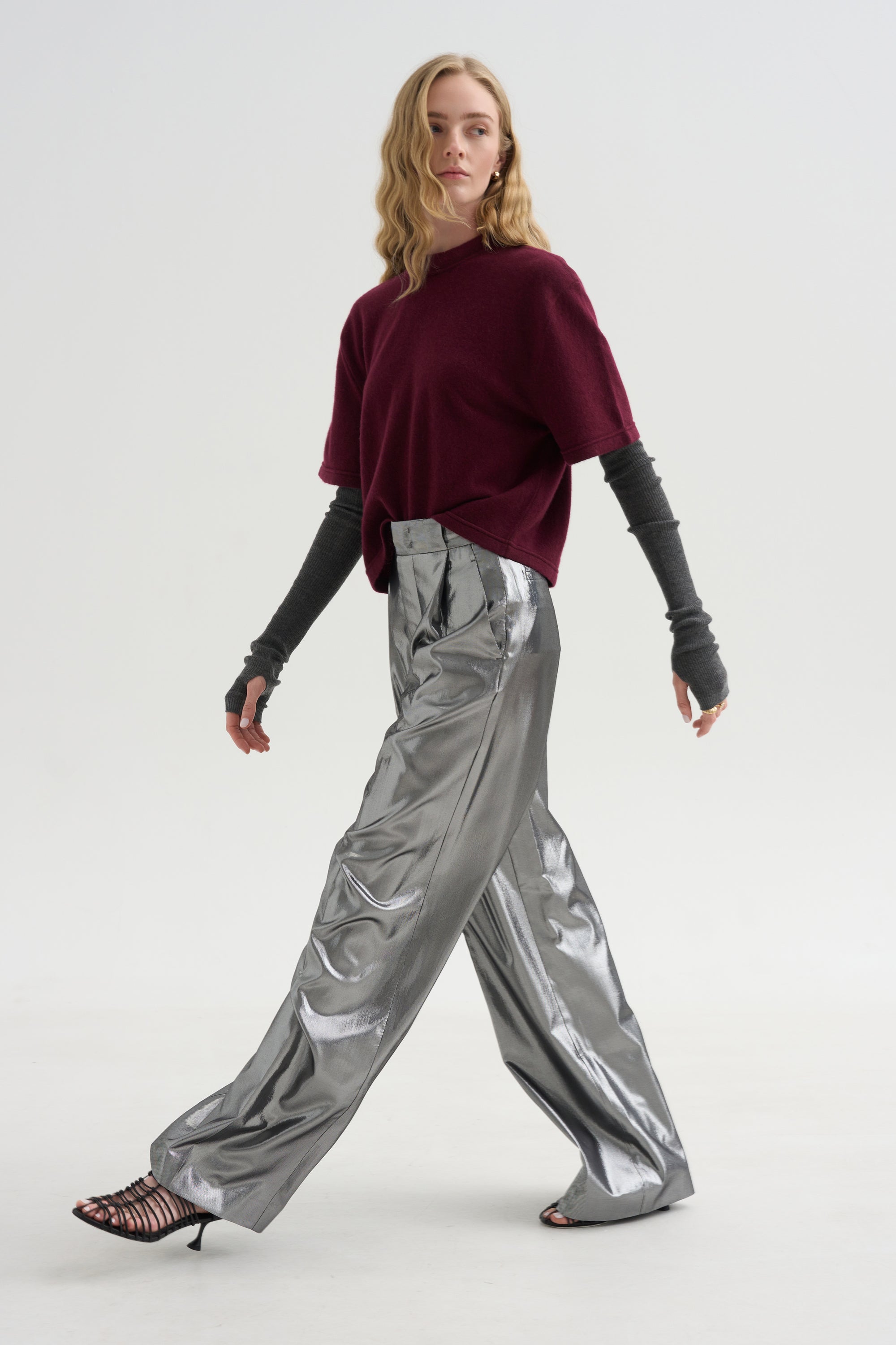 Cropped T-shirt, Bordeaux