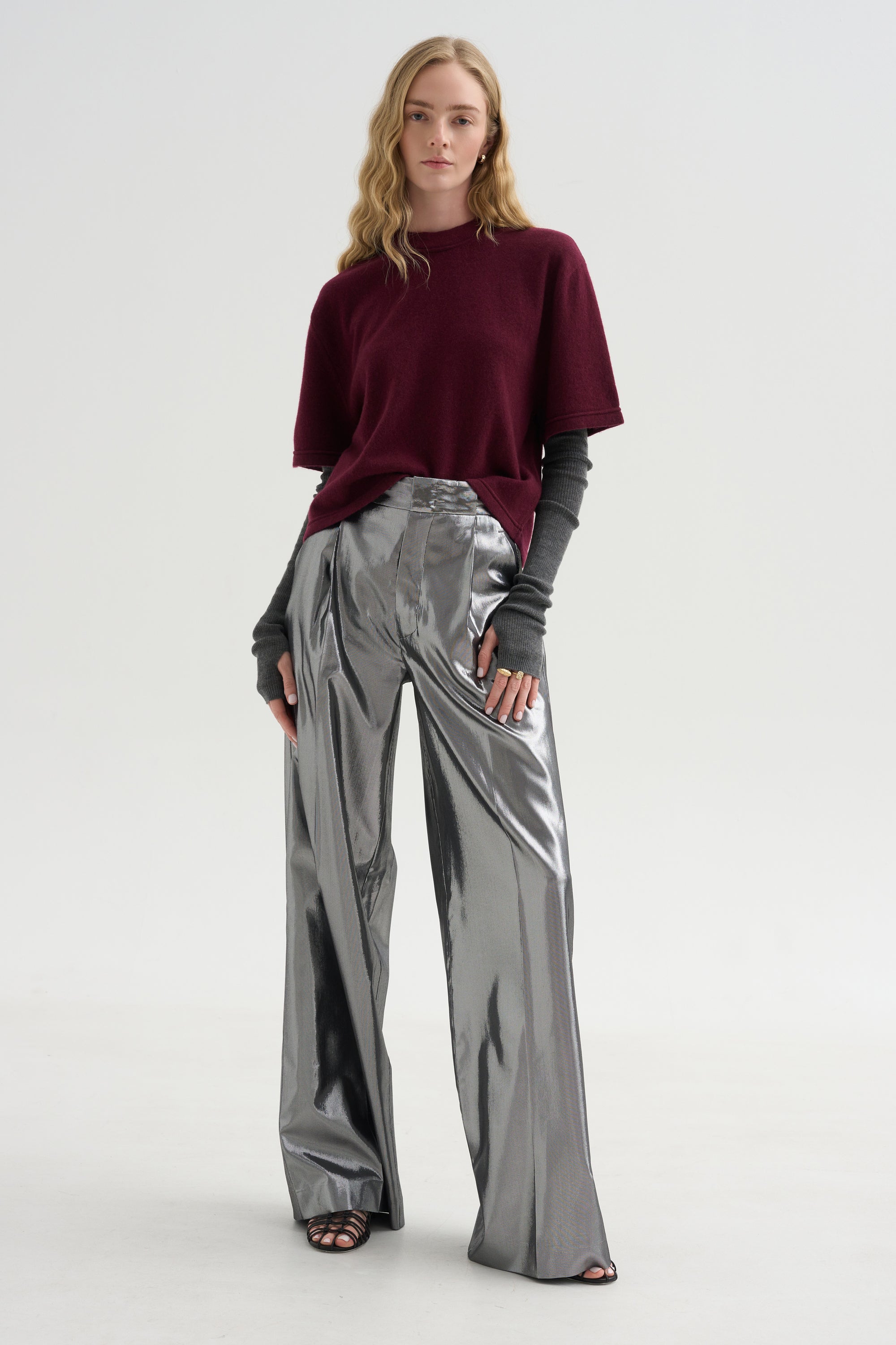 Cropped T-shirt, Bordeaux