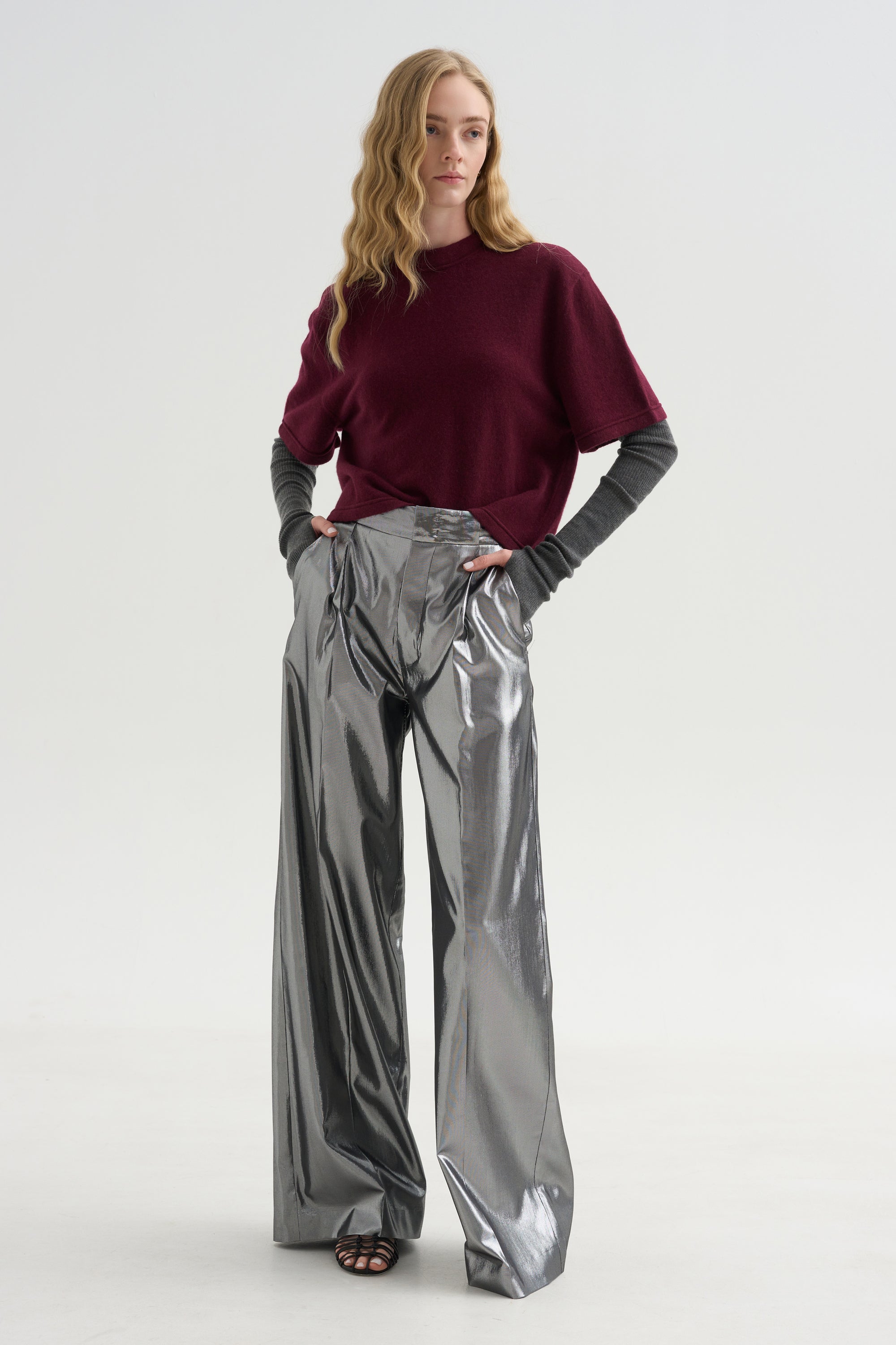 Cropped T-shirt, Bordeaux