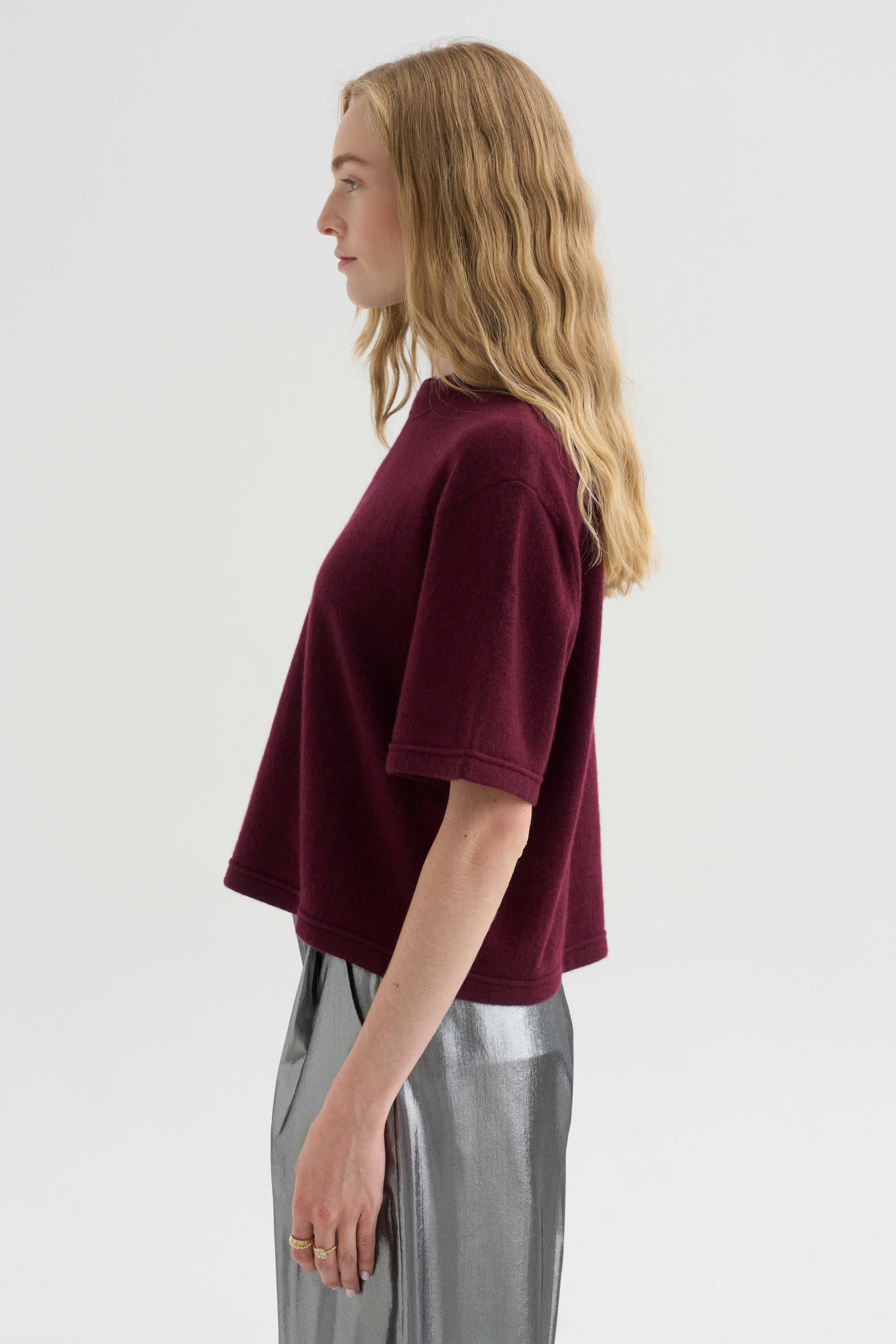 Cropped T-shirt, Bordeaux
