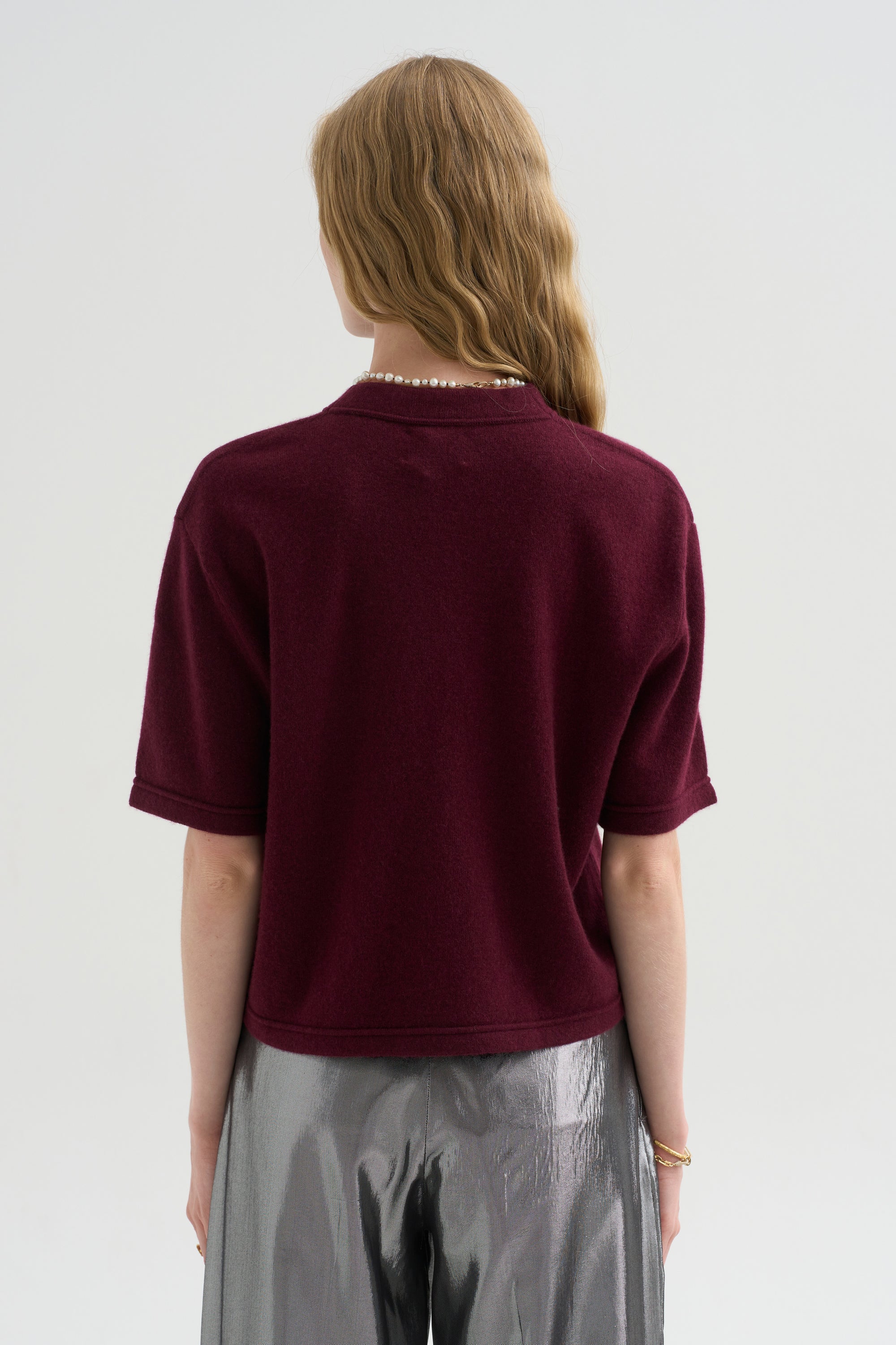Cropped T-shirt, Bordeaux