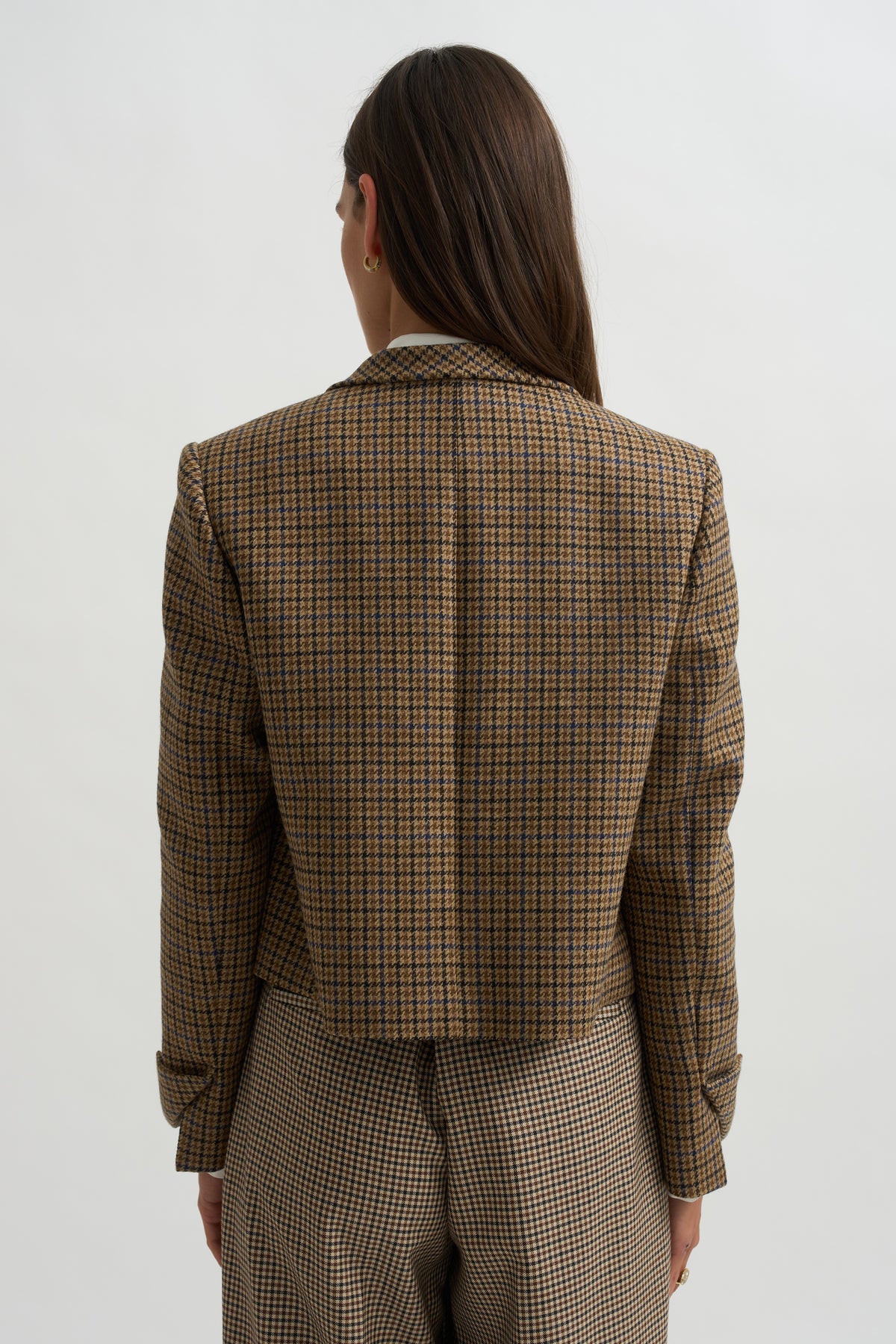 Lauren Cropped Jacket, Camel Check