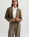 Lauren Cropped Jacket, Camel Check