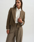 Lauren Cropped Jacket, Camel Check