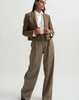 Lauren Cropped Jacket, Camel Check