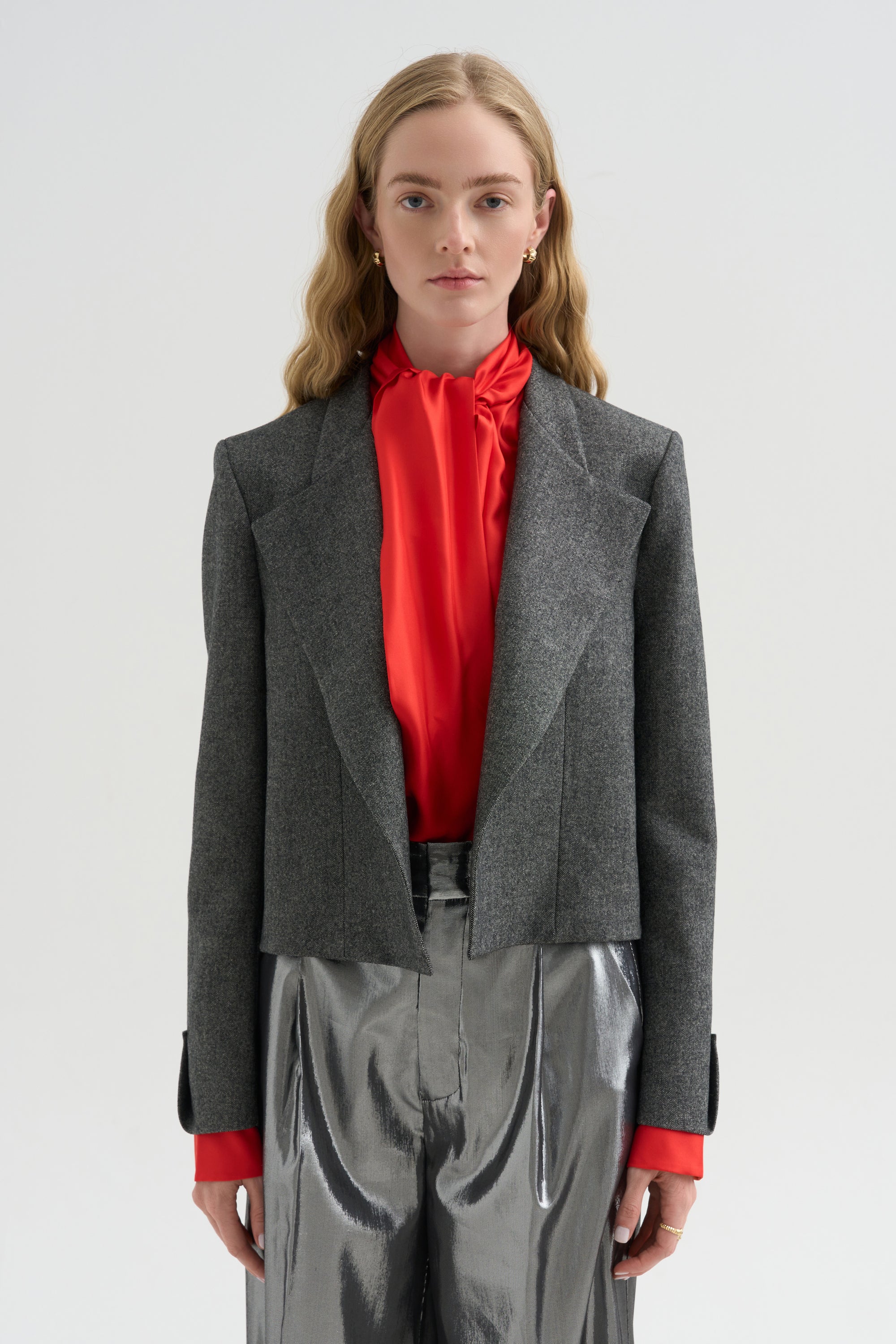 Lauren Cropped Jacket, Grey