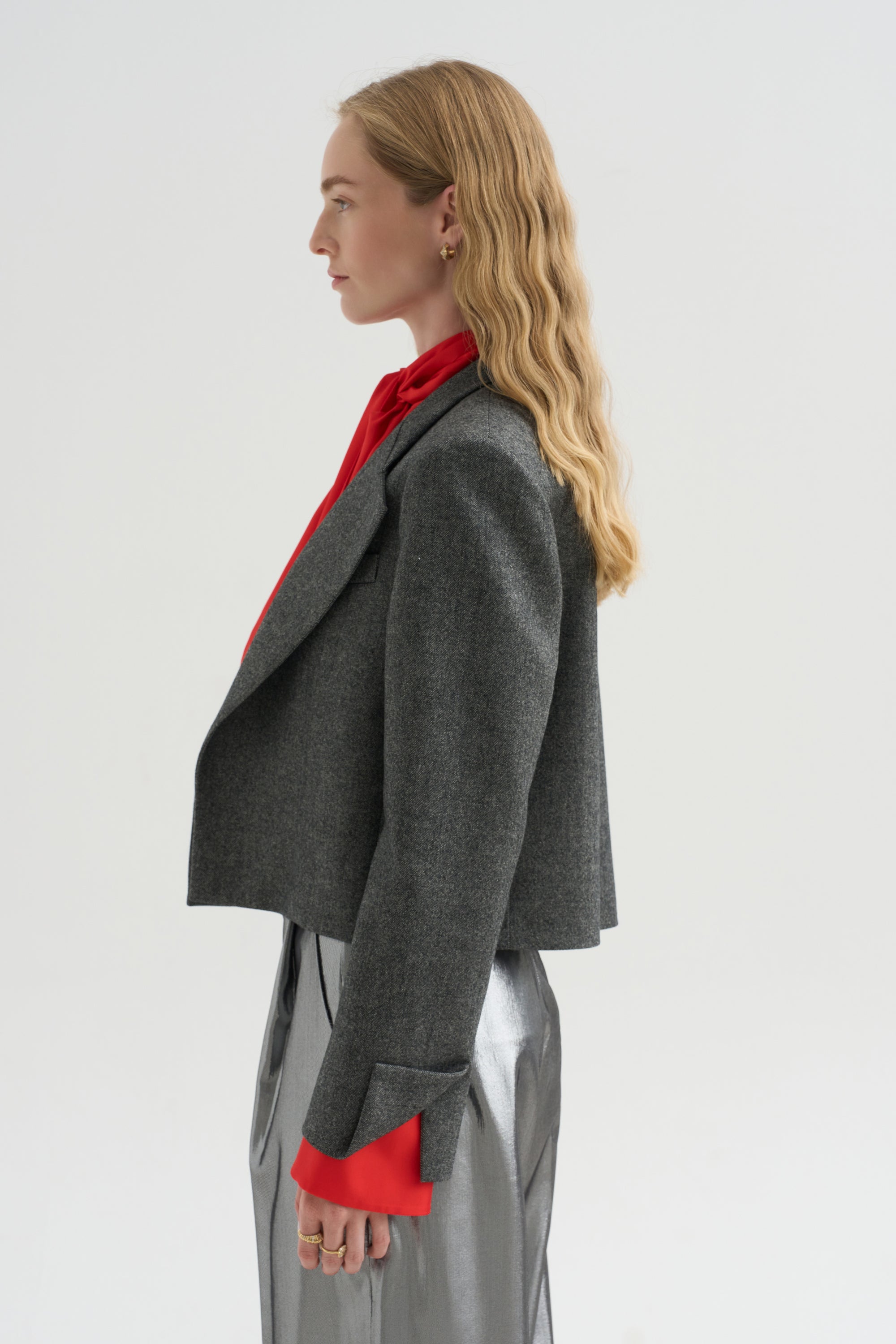Lauren Cropped Jacket, Grey