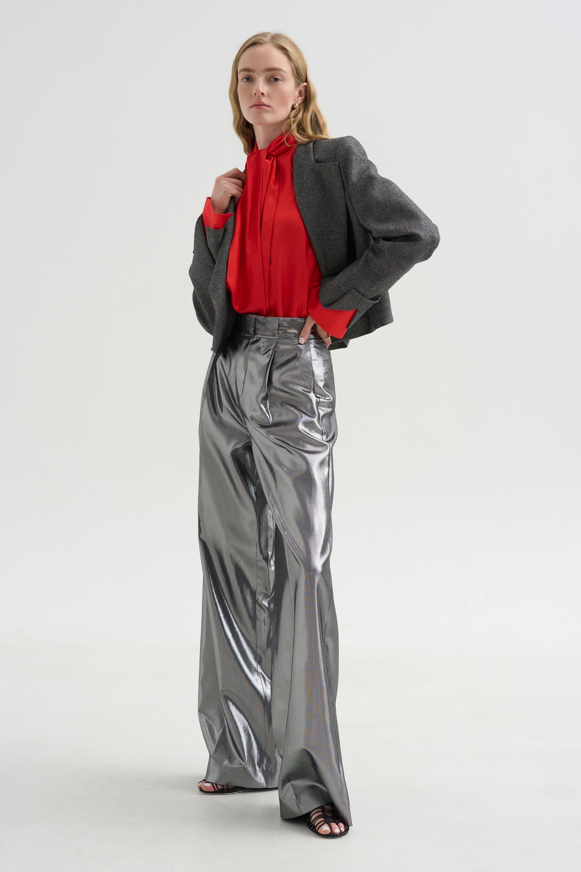 Lauren Cropped Jacket, Grey