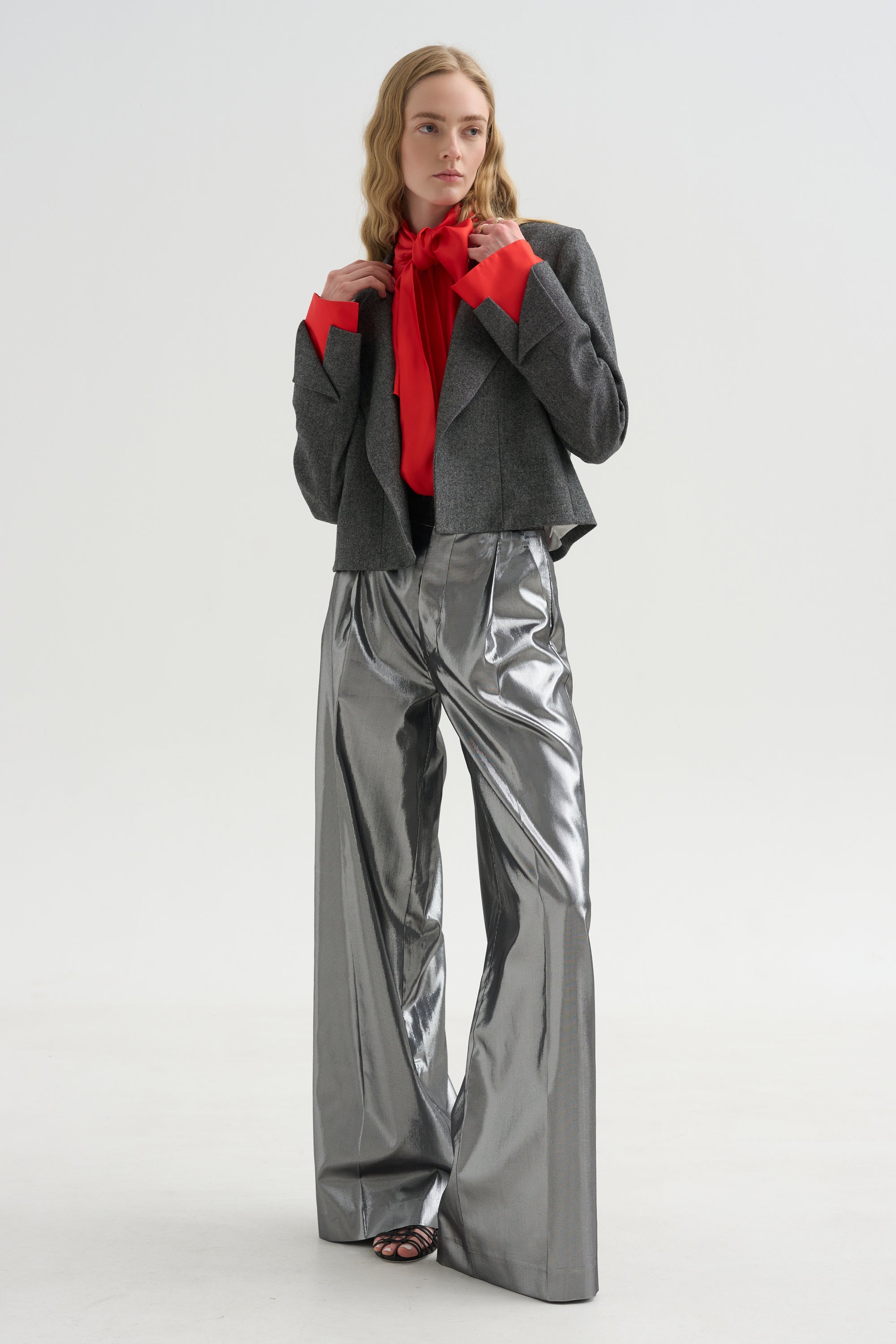 Lauren Cropped Jacket, Grey