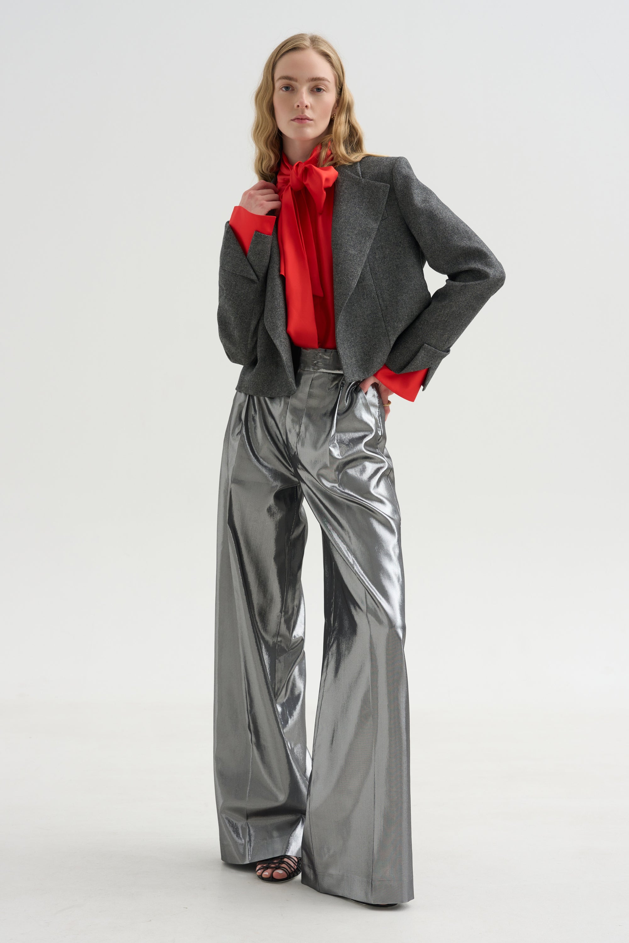 Lauren Cropped Jacket, Grey