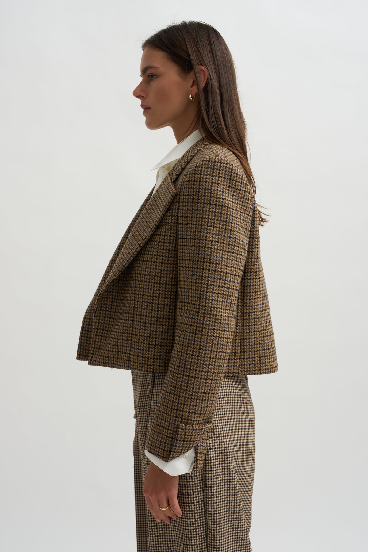 Lauren Cropped Jacket, Camel Check