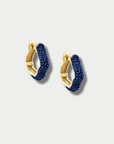 K SALAMOON - Large Sea Ice Bold Hoops, Sapphire