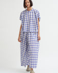 Cotton Check Top, Royal