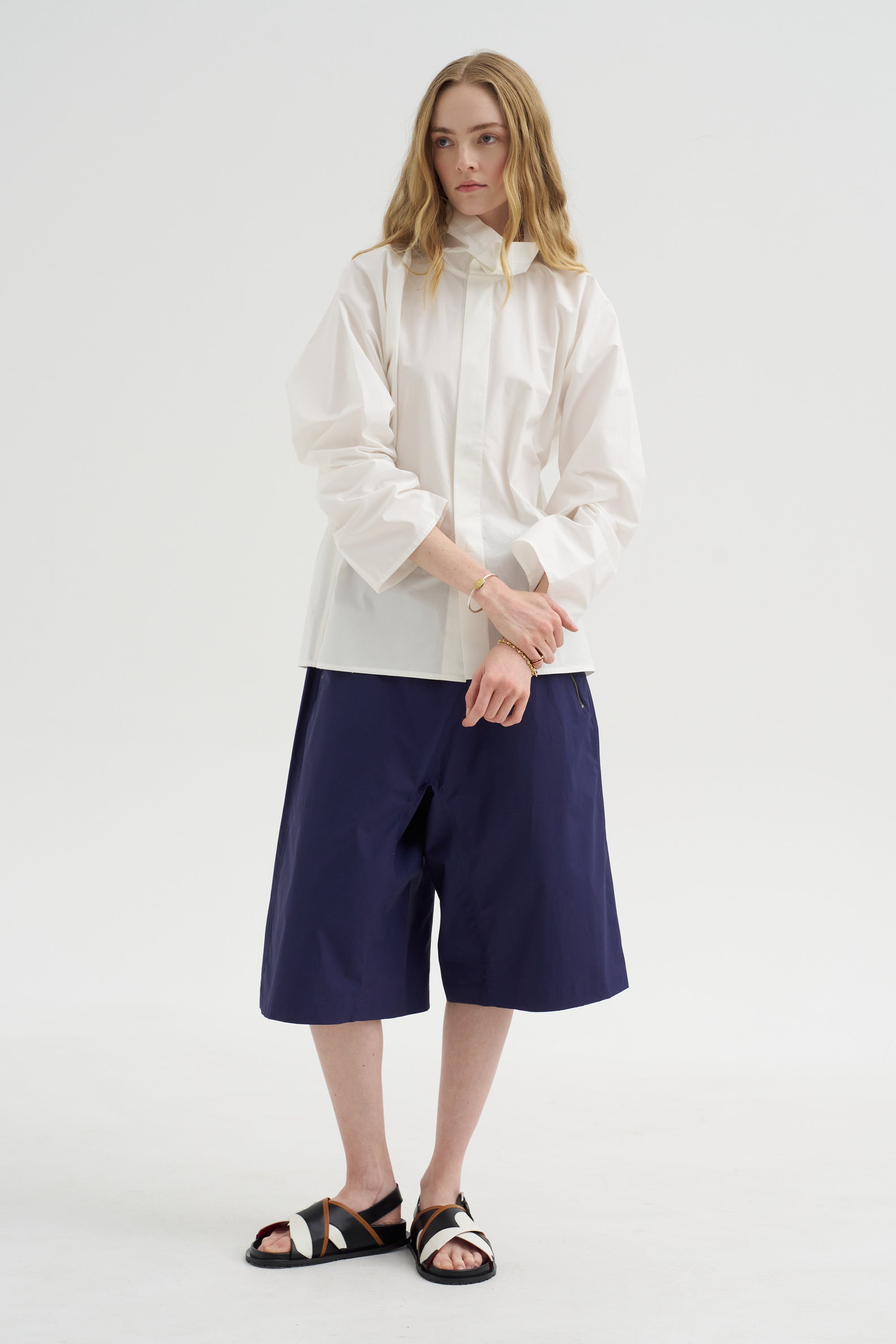 Belor CTop - Top-Pop Collar Shirt, Off White