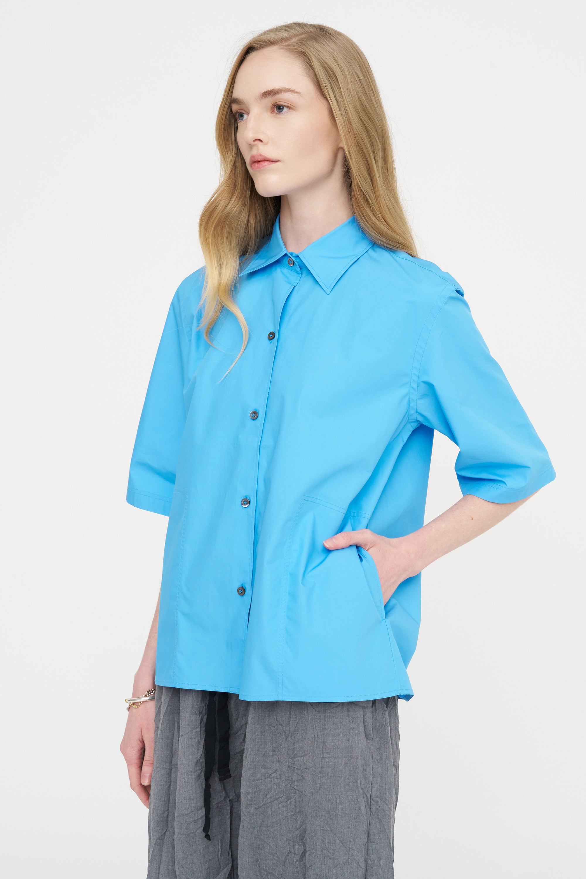 Biscay Ctop - Short Sleeve Shirt, Azure