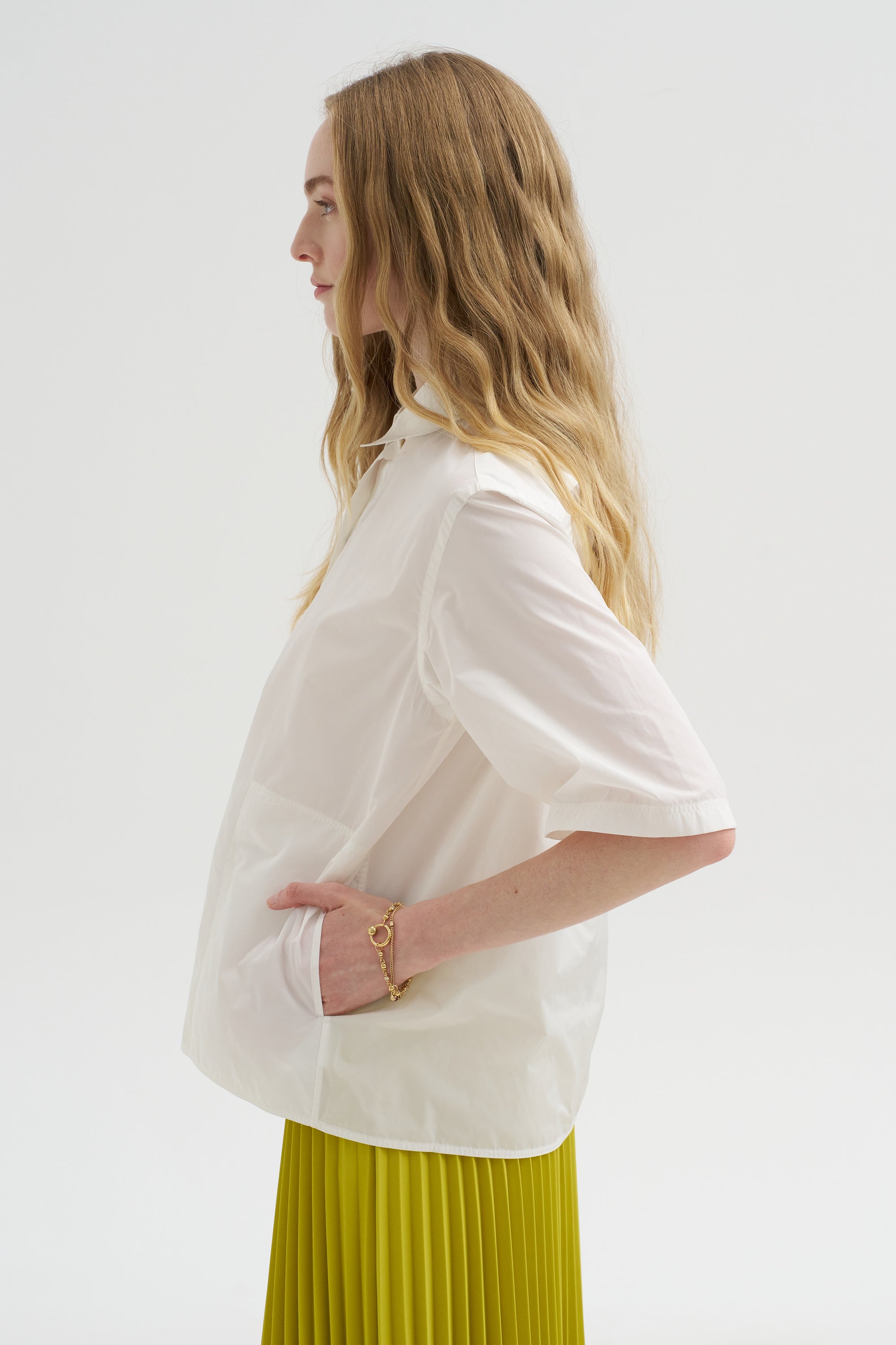 Biscay Pota - Taffeta Short Sleeve Shirt, Snow