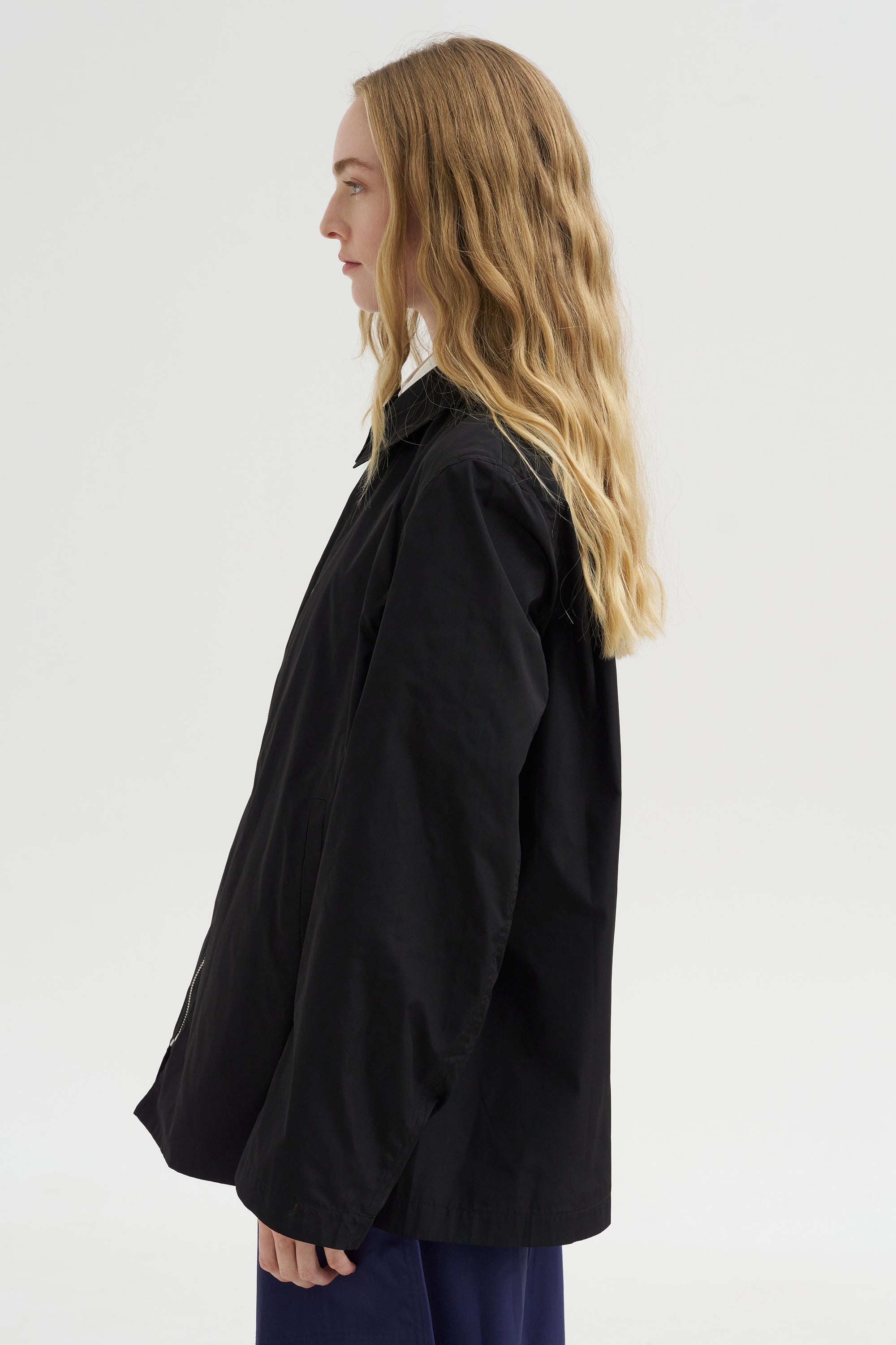 Car Pota - Taffeta Zip Shirt Jacket, Black