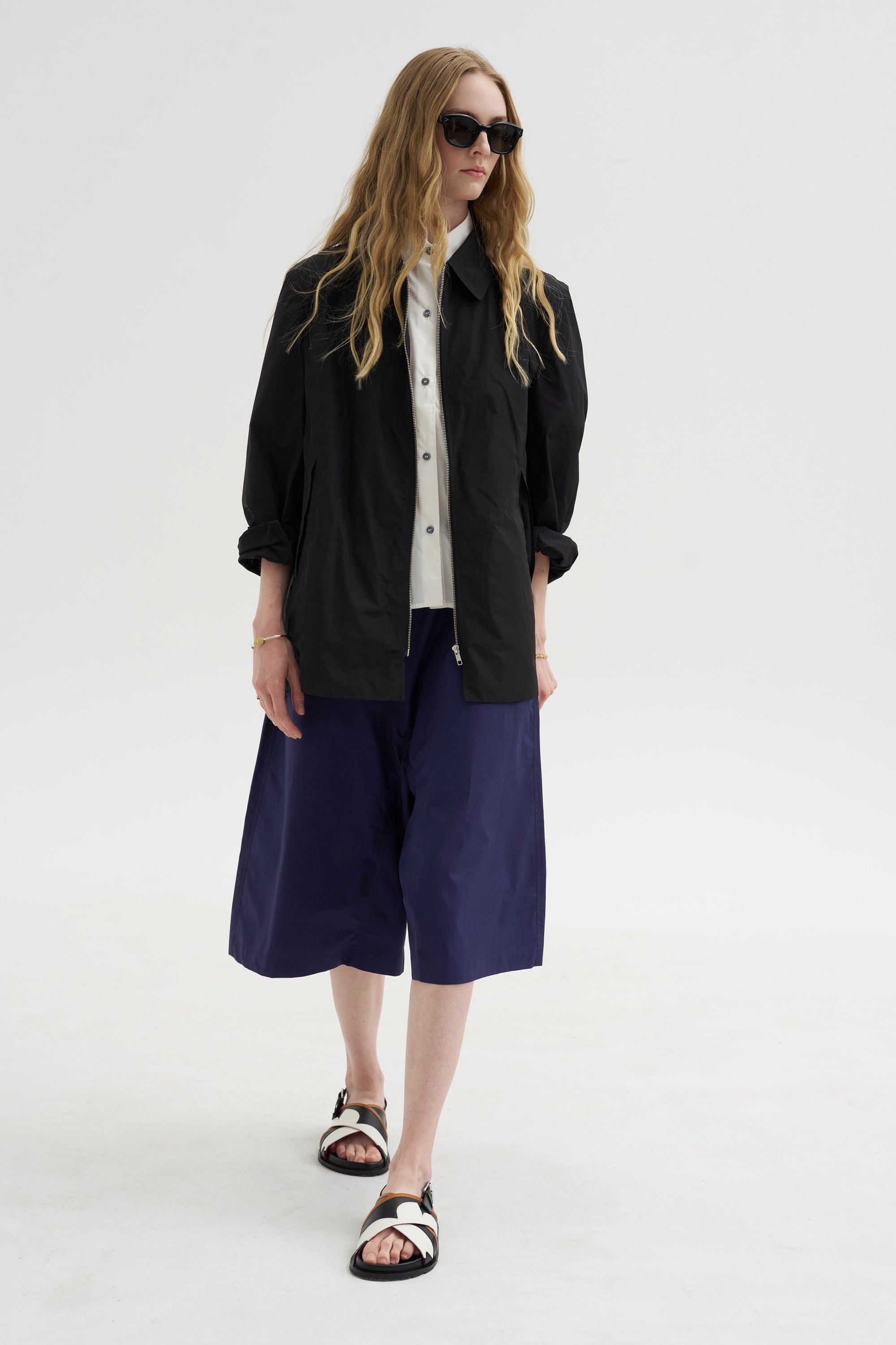 Car Pota - Taffeta Zip Shirt Jacket, Black