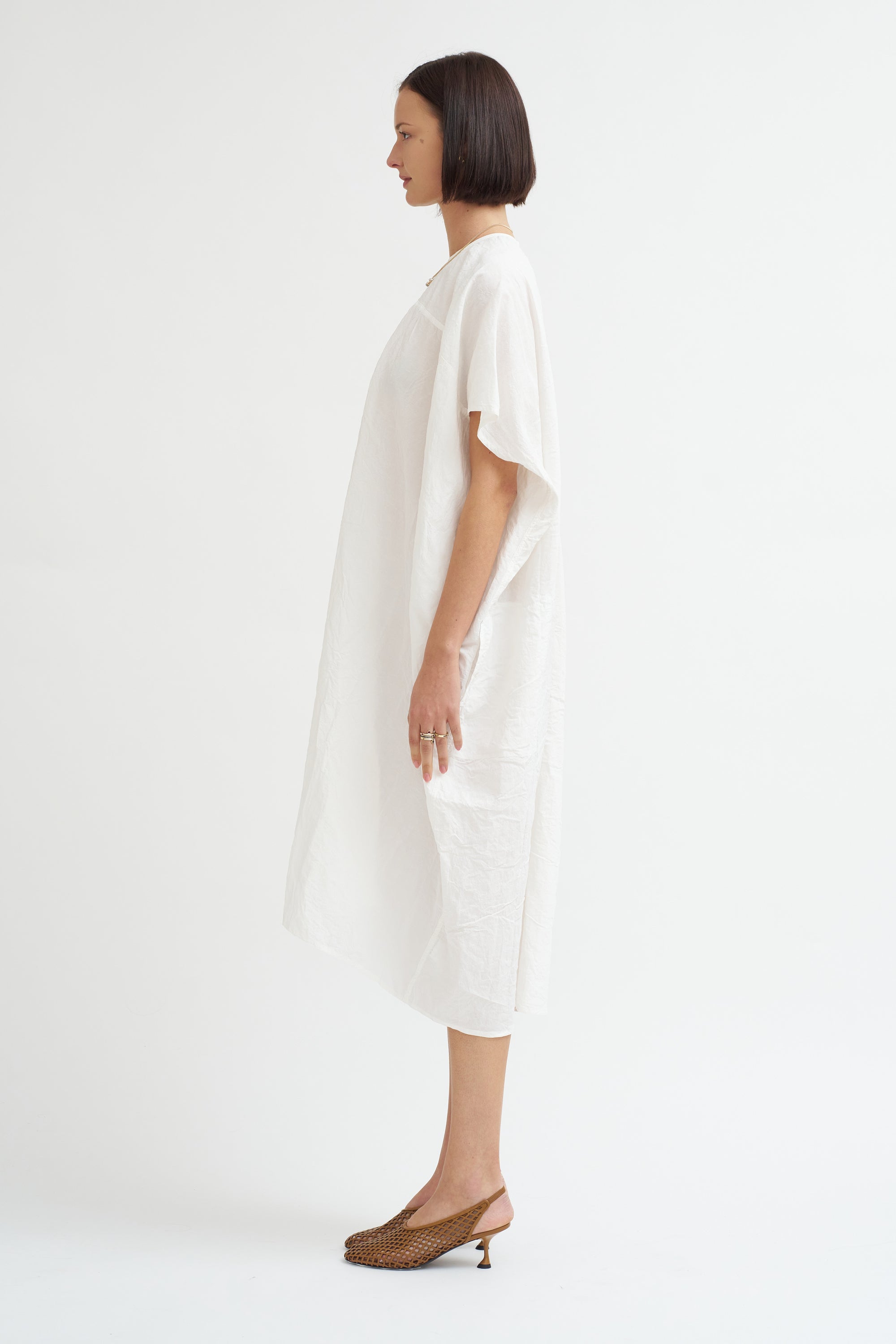 Linen Cotton Dress, Off White