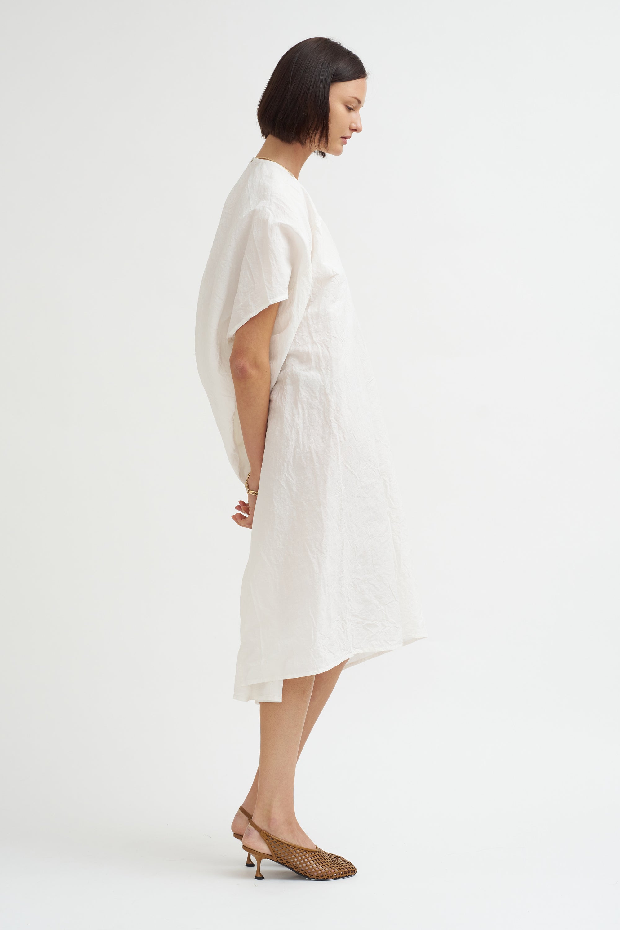 Linen Cotton Dress, Off White