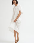 Linen Cotton Dress, Off White