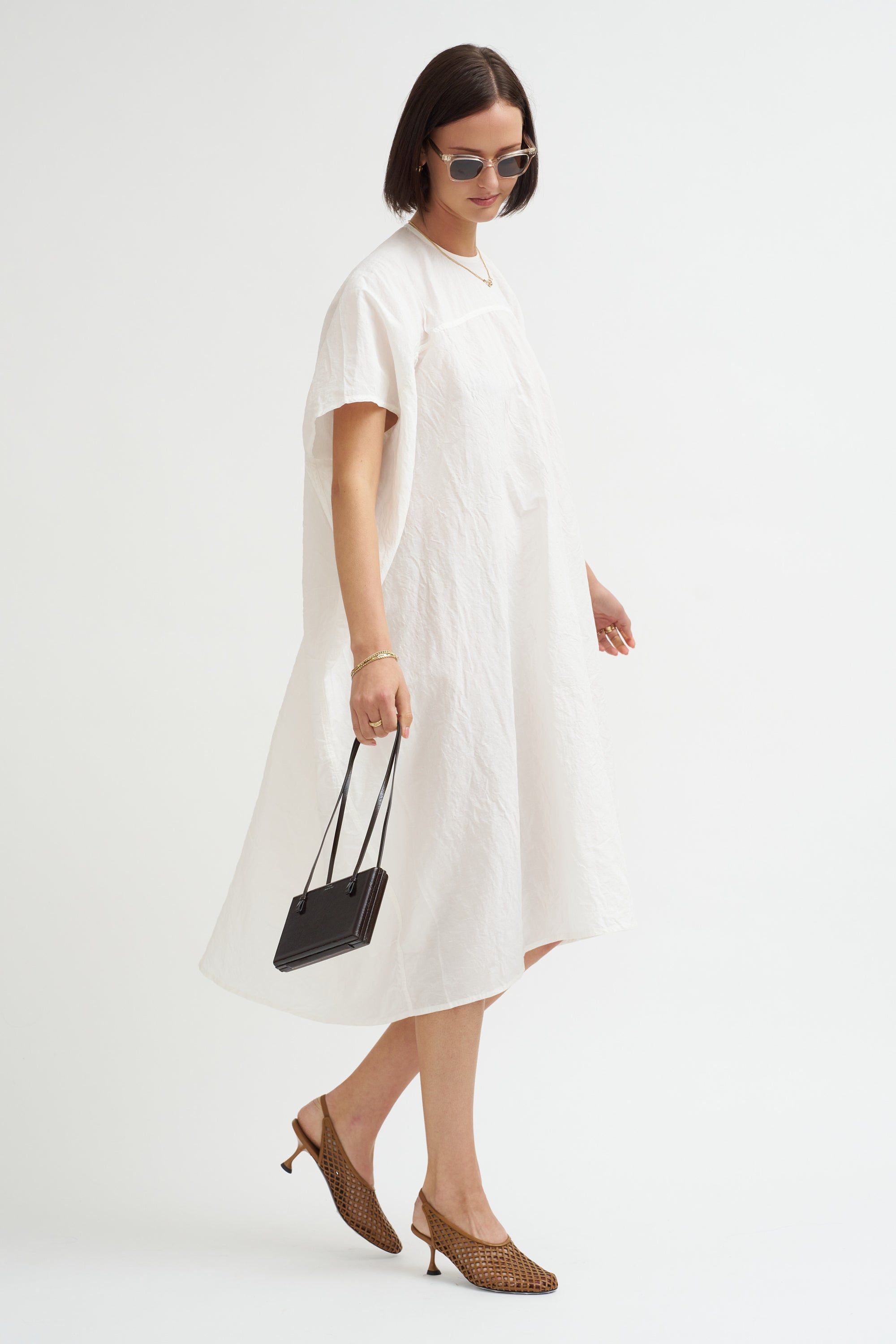 Linen Cotton Dress, Off White