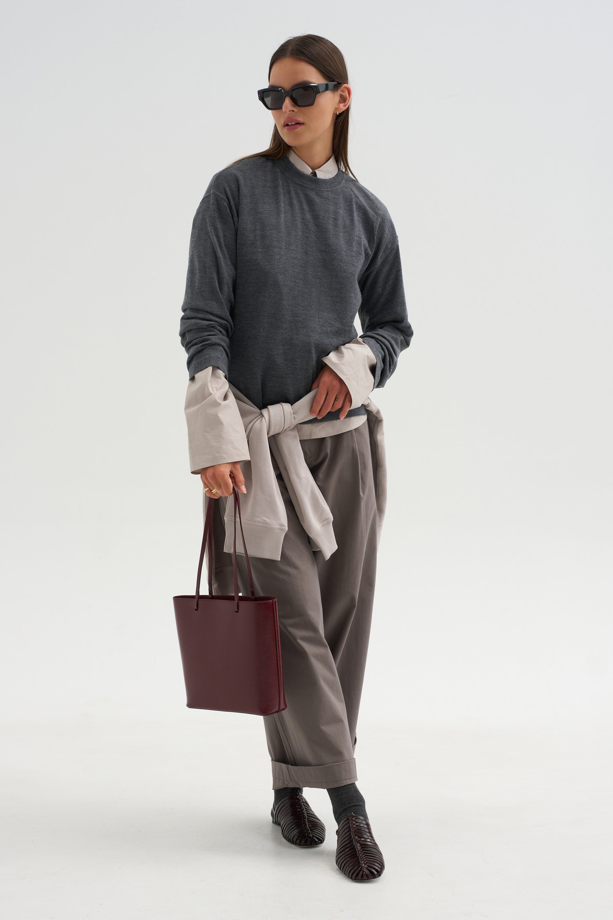 Ultrafine Merino Longsleeve Sweater, Steel