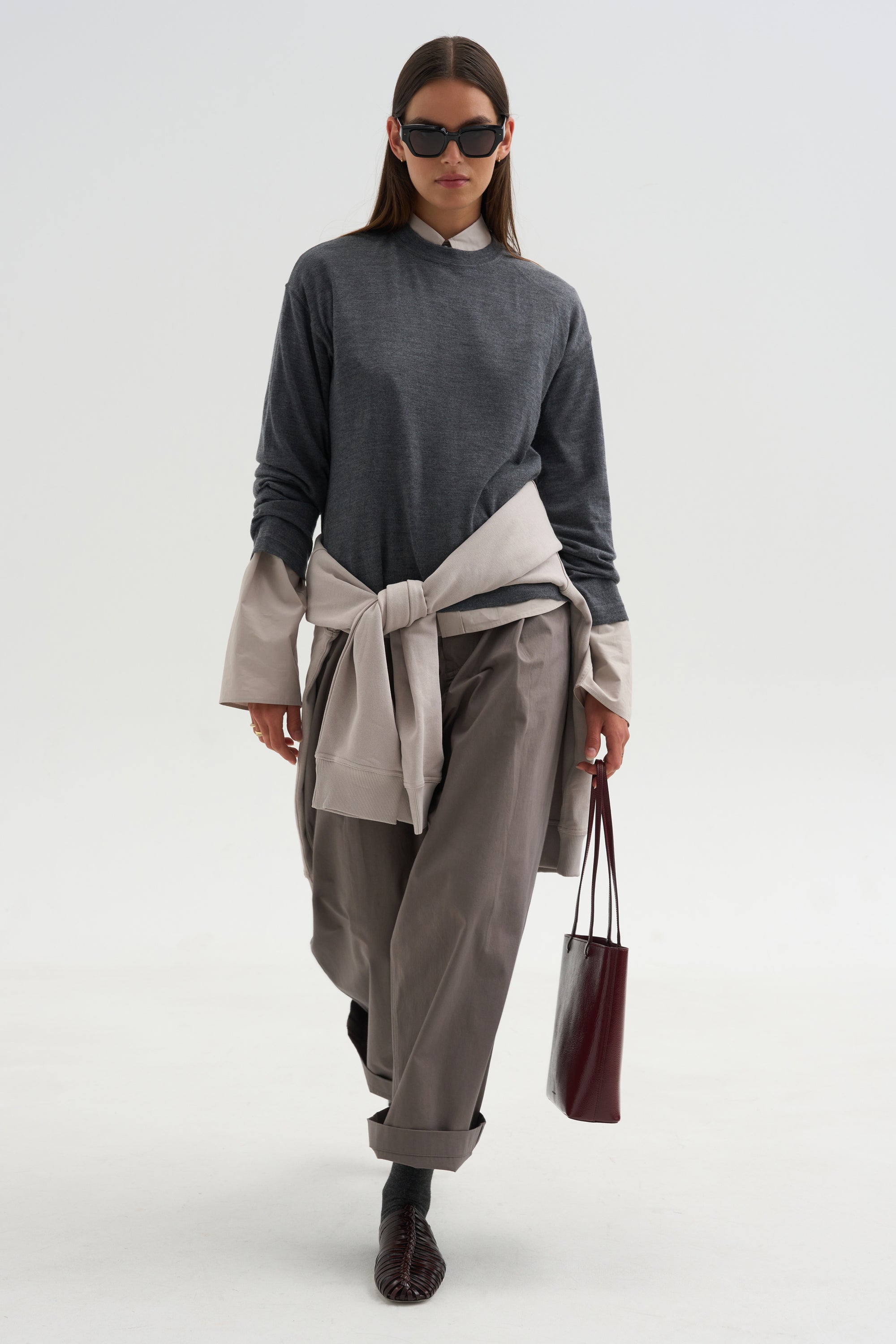 Ultrafine Merino Longsleeve Sweater, Steel