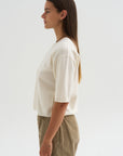 Superfine Wool Shortsleeve Sweater, Wool White