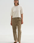 Superfine Wool Shortsleeve Sweater, Wool White