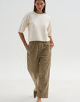 Superfine Wool Shortsleeve Sweater, Wool White