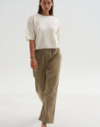 Superfine Wool Shortsleeve Sweater, Wool White
