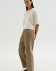 Superfine Wool Shortsleeve Sweater, Wool White