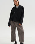 Superfine Wool Cardigan, Anthracite