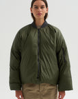 Down Filled Bomber, Charcoal/Khaki