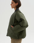 Down Filled Bomber, Charcoal/Khaki