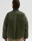 Down Filled Bomber, Charcoal/Khaki