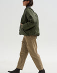 Down Filled Bomber, Charcoal/Khaki