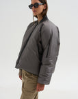 Down Filled Bomber, Charcoal/Khaki