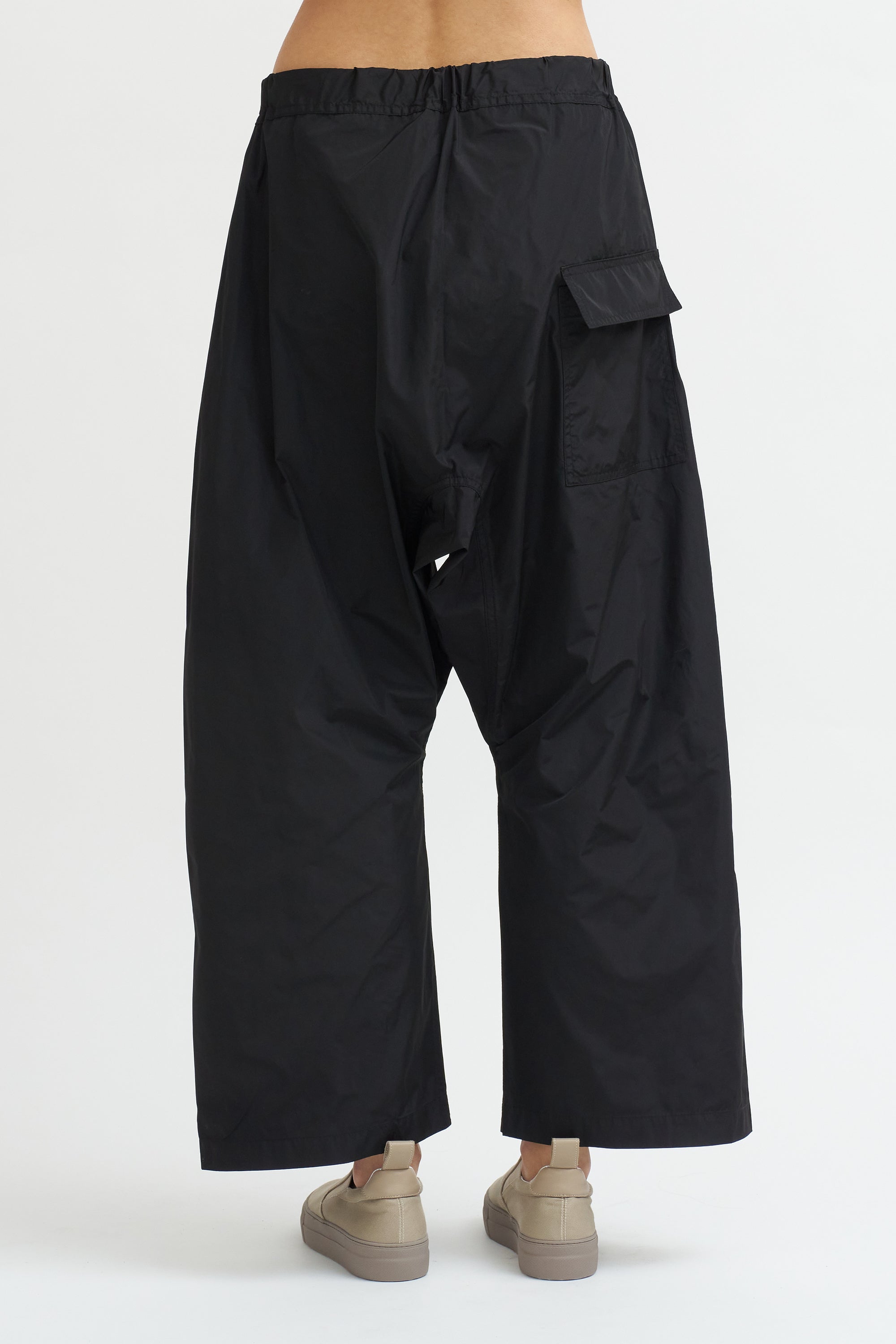 Taffeta Zip Pants, Black