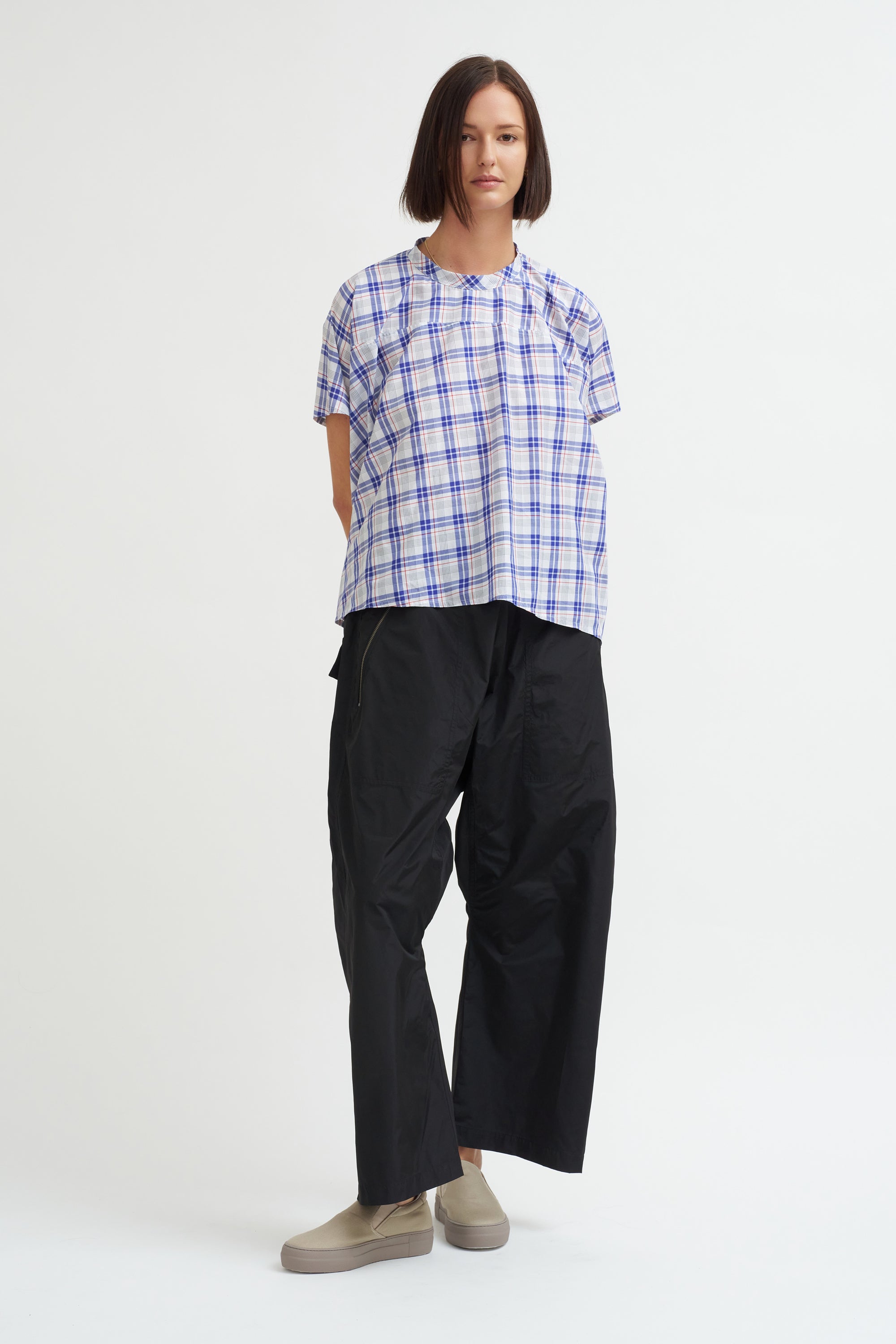 Taffeta Zip Pants, Black