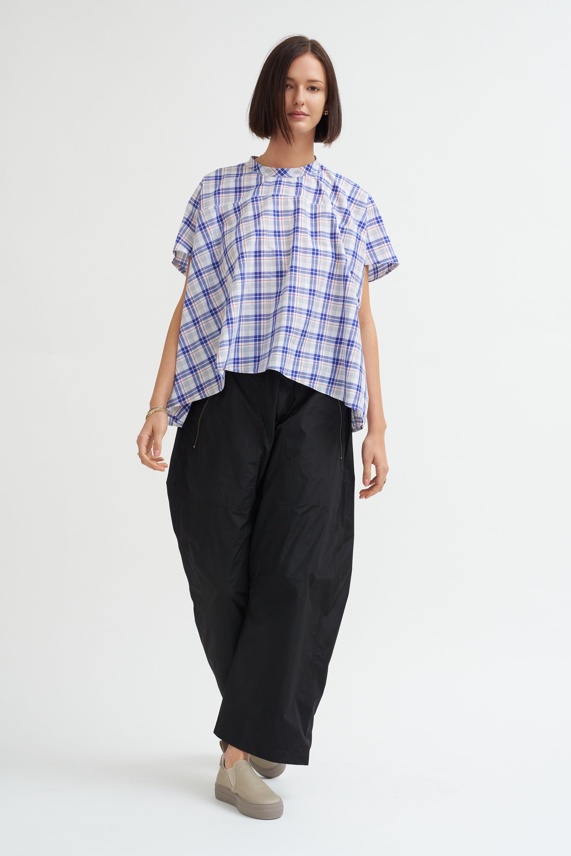 Taffeta Zip Pants, Black