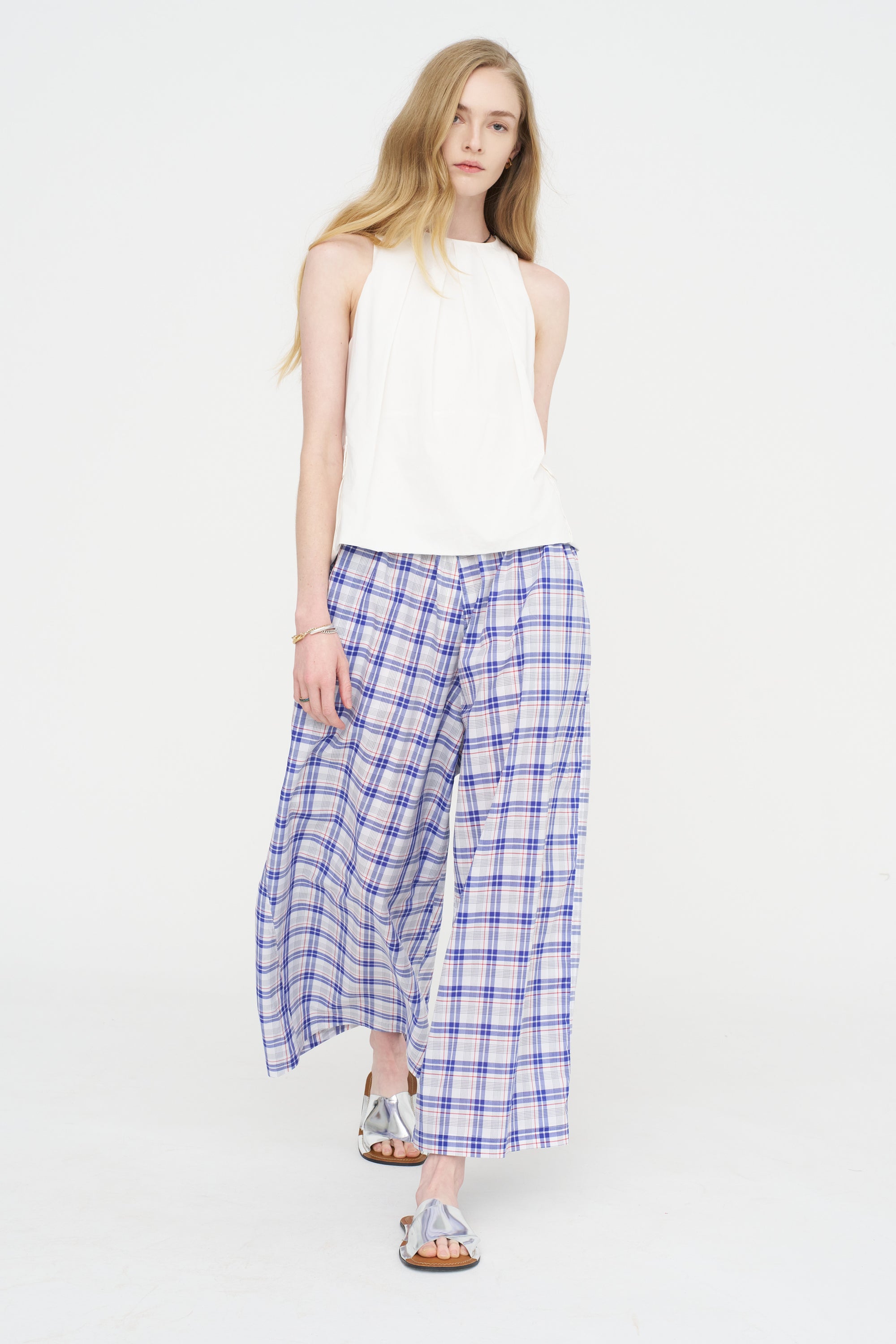Parana Check - Cotton Check Pants, Royal