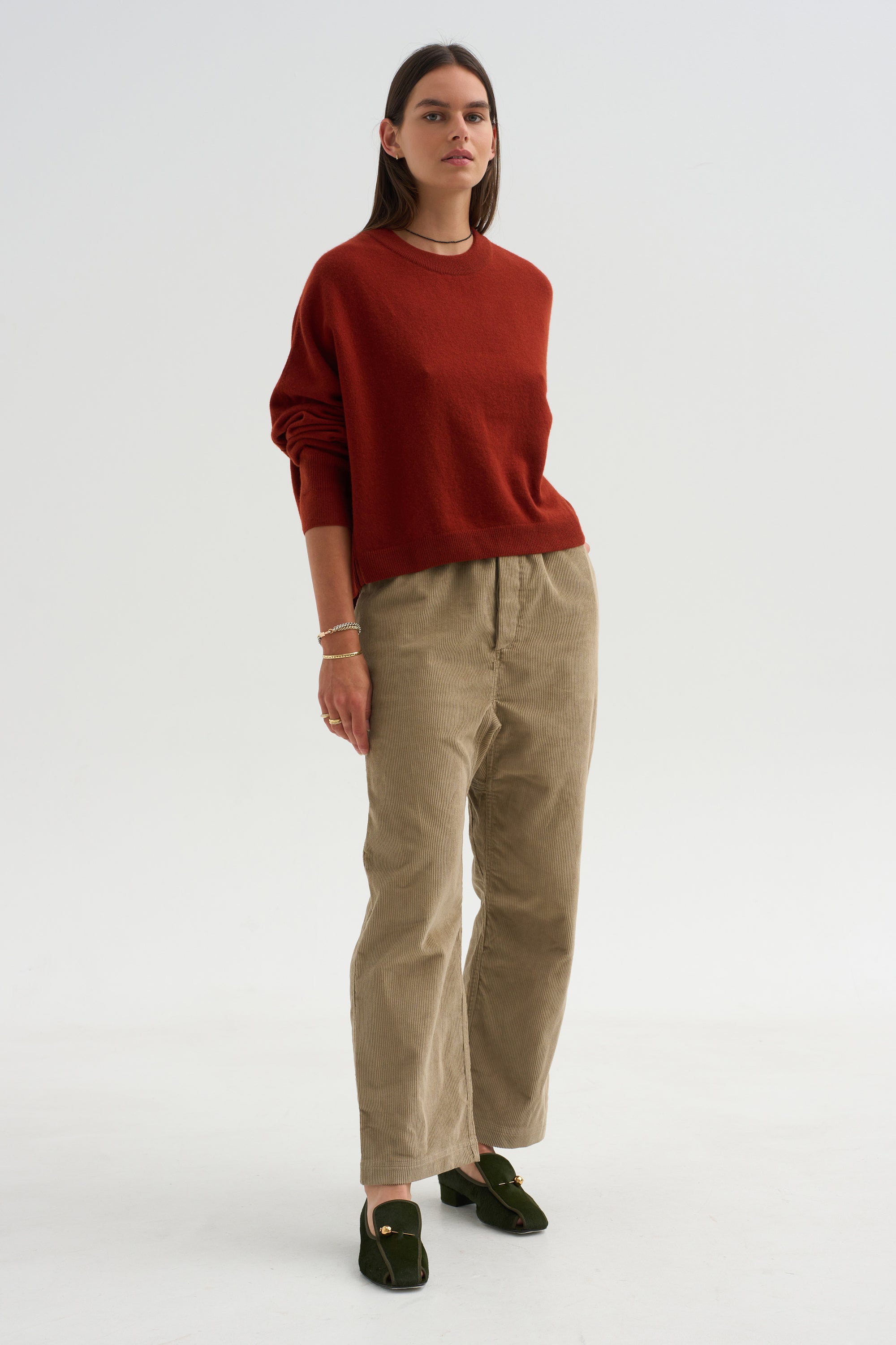 Cotton Corduroy Trousers, Cashew