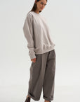 Cotton Fleece Sweatshirt, Powder