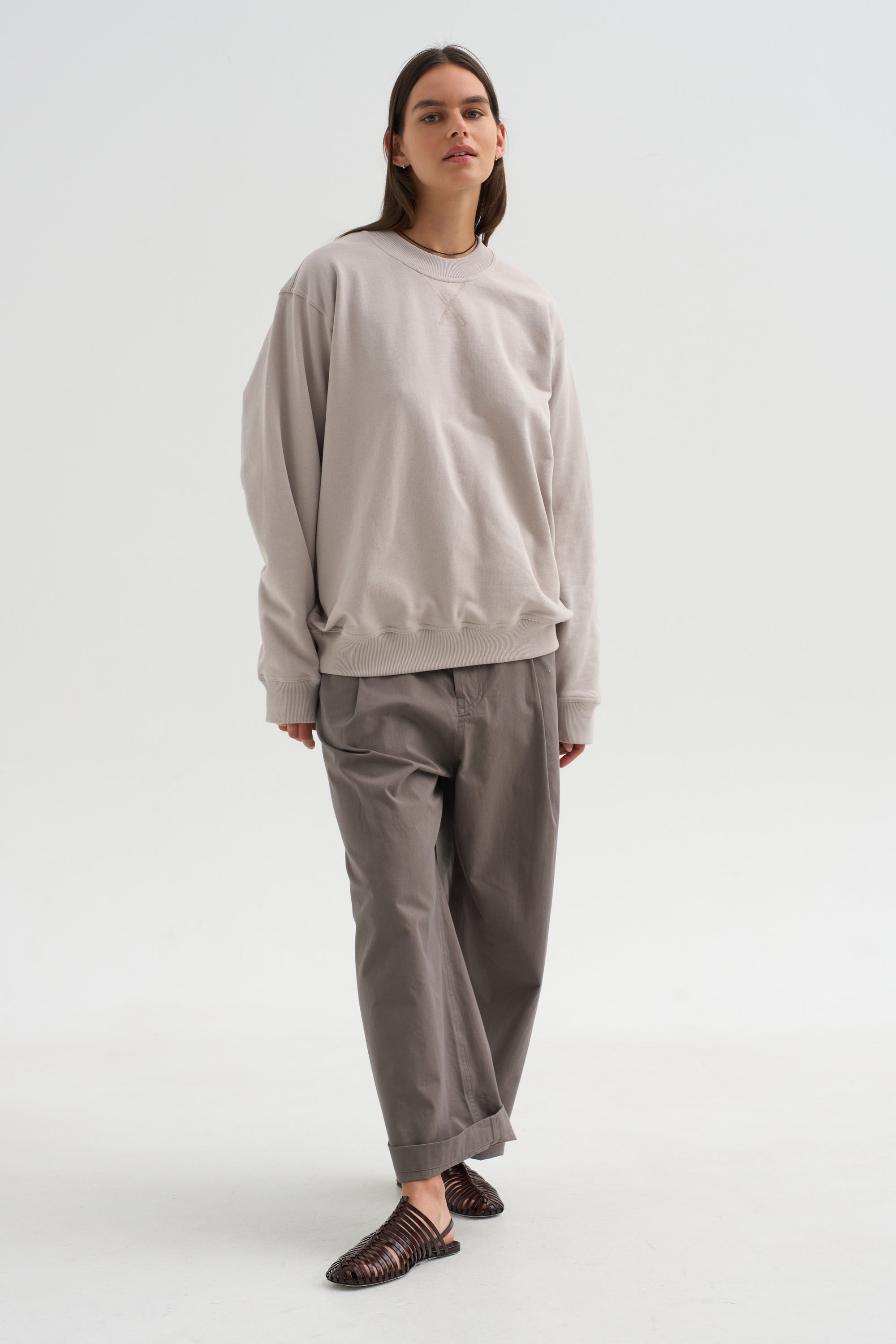 Cotton Fleece Sweatshirt, Powder